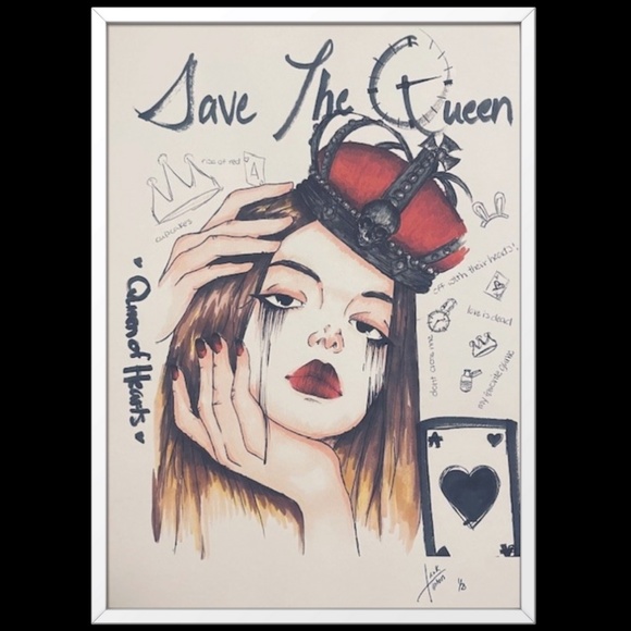 Save the Queen (Queen of Hearts) Drawing - Picture 2 of 3